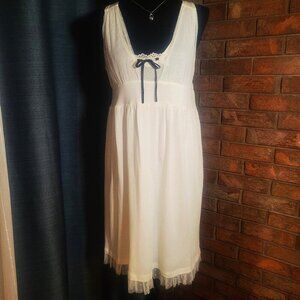 NWOT! World Wide Love White Sleeveless Cotton Knit Lace Overlay Dress - Size S